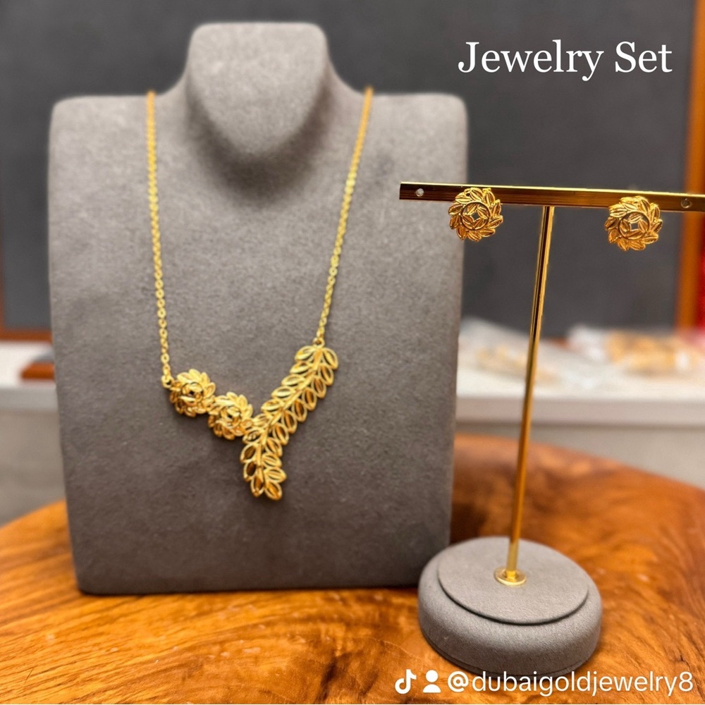 Gold Jewelry Set, 24k Duabi gold plated jewelry set for women’s